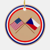 Kroatische vlaggen uit de VS en Tsjechië Keramisch Ornament (Achterkant)