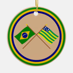 Kroatische vlaggen van Brazilië en Goiás Keramisch Ornament