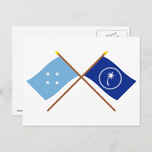 Kroatische vlaggen van Micronesia en Chuuk Briefkaart (Voorkant / Achterkant)