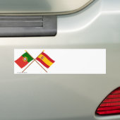 Kroatische vlaggen van Portugal en Spanje Bumpersticker (Op auto)