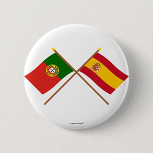 Kroatische vlaggen van Portugal en Spanje Ronde Button 5,7 Cm