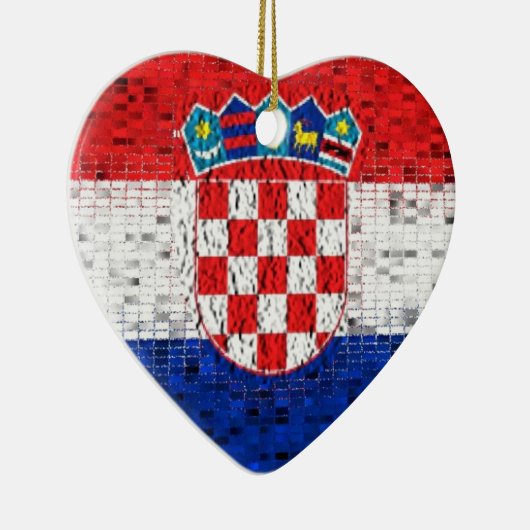 Kroatische vlaggenglitterversiering keramisch ornament (Rechts)