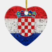 Kroatische vlaggenglitterversiering keramisch ornament (Voorkant)