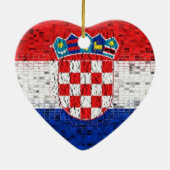 Kroatische vlaggenglitterversiering keramisch ornament (Achterkant)