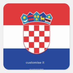 Kroatische vlaggensticker vierkante sticker