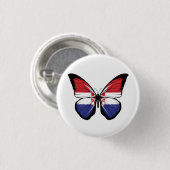 Kroatische vlindervlag ronde button 3,2 cm (Voorkant /achterkant)