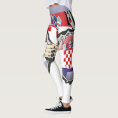 Kroatische Voetbal trots Gescheurde Vlag  Leggings (Links)