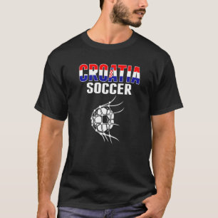 Kroatische voetbalbal in het net Kroatische voetb T-shirt