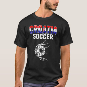 Kroatische voetbalbal in het net Kroatische voetb T-shirt