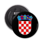 Kroatische wapenschild button flesopener (Voorkant)