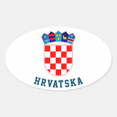 Kroatische wapenschild ovale sticker (Voorkant)