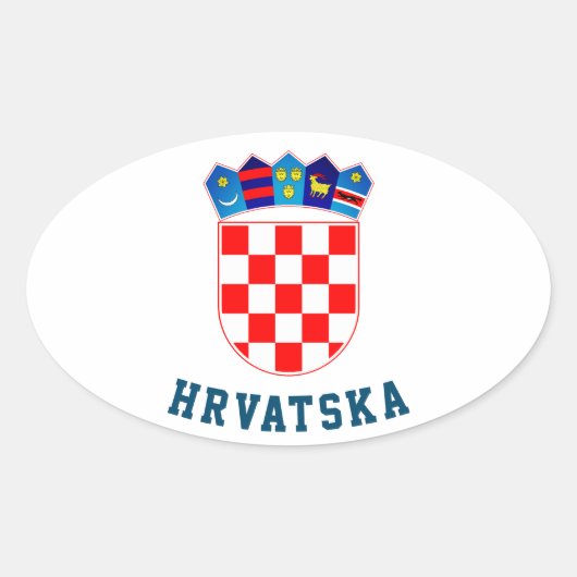 Kroatische wapenschild ovale sticker (Voorkant)