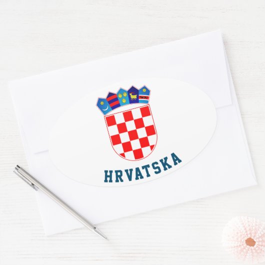 Kroatische wapenschild ovale sticker (Envelop)