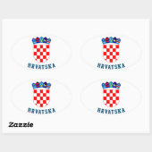 Kroatische wapenschild ovale sticker (Vel)