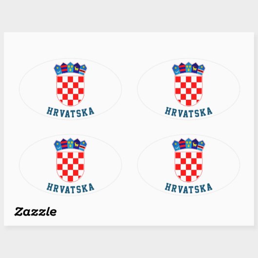 Kroatische wapenschild ovale sticker (Vel)