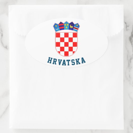 Kroatische wapenschild ovale sticker (Tas)