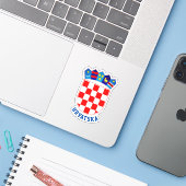 Kroatische wapenschild sticker (Laptop met iPhone)