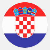 Kroatische wapenstilstand Hrvatski Grb Classic Rou Ronde Sticker (Voorkant)
