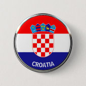 Kroatische wapenstilstand, Hrvatski grb Ronde Button 5,7 Cm (Voorkant)