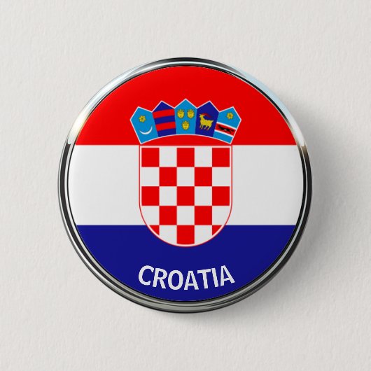 Kroatische wapenstilstand, Hrvatski grb Ronde Button 5,7 Cm (Voorkant)