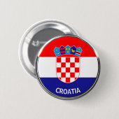 Kroatische wapenstilstand, Hrvatski grb Ronde Button 5,7 Cm (Voorkant /achterkant)