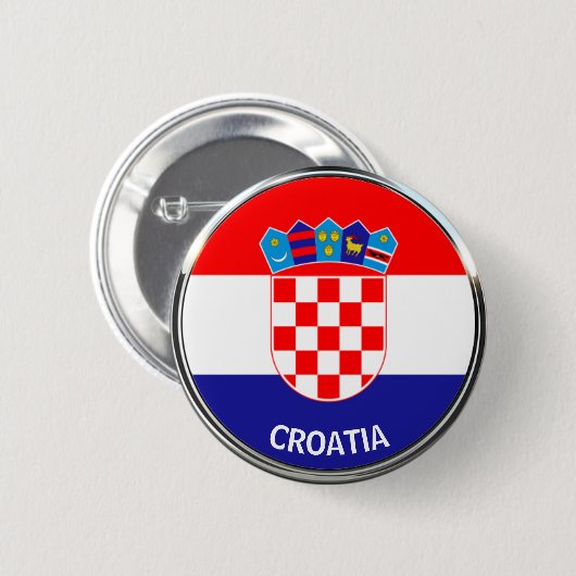 Kroatische wapenstilstand, Hrvatski grb Ronde Button 5,7 Cm (Voorkant /achterkant)