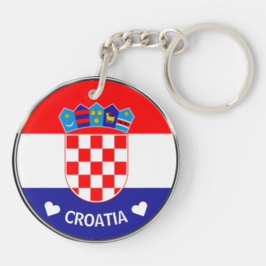 Kroatische wapenstilstand | Hrvatski grb w/Text Sleutelhanger (Achterkant)