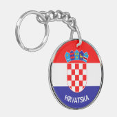 Kroatische wapenstilstand met tekst, Hrvatski grb Sleutelhanger (Voorkant Links)