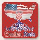 Kroatische wortelen Amerian Croat Onderzetter set (Voorkant)