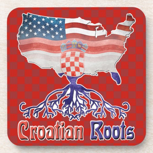 Kroatische wortelen Amerian Croat Onderzetter set (Voorkant)