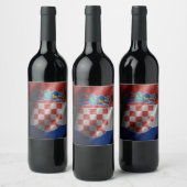 Kroatische zijde vlag wijn etiket (Flessen)
