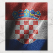 Kroatische zijde vlag wijn etiket (Enkel label)