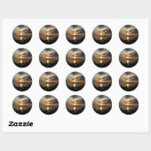 Kroatische Zonsondergang Ronde Sticker (Vel)
