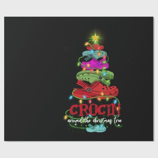 Krocin rond de kerstboom cadeaupapier (Vlak)