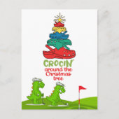 Krocin rond de kerstboom Krokodilgolfer Briefkaart (Voorkant)