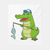 Krocodile Vist Fisher Finshing rod Fleece Deken (Voorkant)