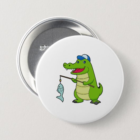 Krocodile Vist Fisher Finshing rod Ronde Button 7,6 Cm (Voorkant /achterkant)