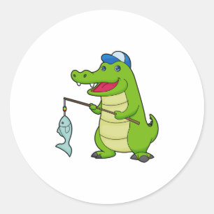 Krocodile Vist Fisher Finshing rod Ronde Sticker