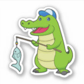 Krocodile Vist Fisher Finshing rod Sticker (Voorkant)