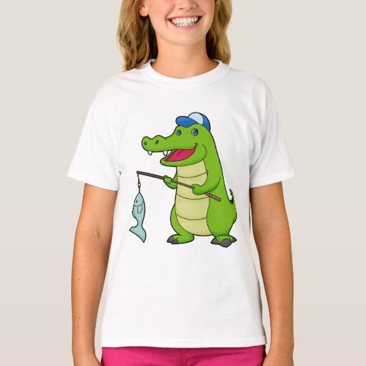Krocodile Vist Fisher Finshing rod T-shirt (Voorkant)