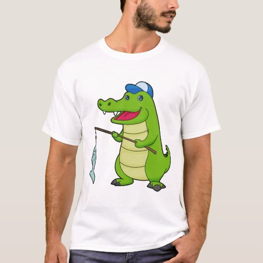 Krocodile Vist Fisher Finshing rod T-shirt (Voorkant)