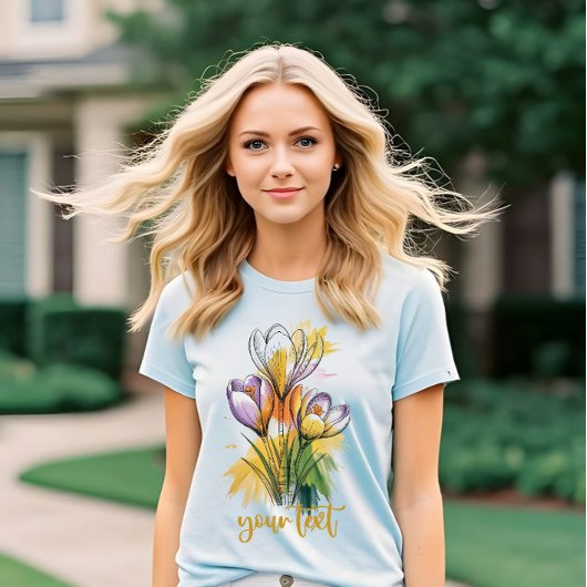 Krocuses bloemenmeisje t-shirt