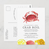 Krode Krab | Verjaardag Krab Kook Gestreepte Briefkaart (Voorkant / Achterkant)