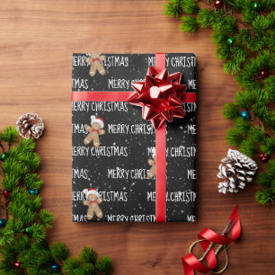 KROEGELIG KERSTFEEST Tekst Met Kerstman Van Peperk Cadeaupapier