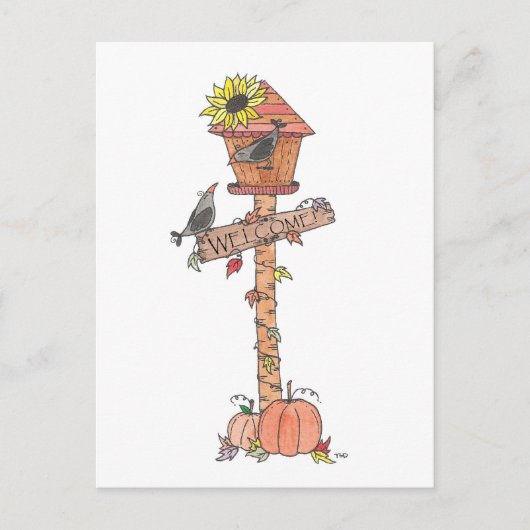 Kroegen in het najaar van de herfst van Birdhouse  Briefkaart (Voorkant)