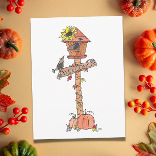 Kroegen in het najaar van de herfst van Birdhouse Briefkaart