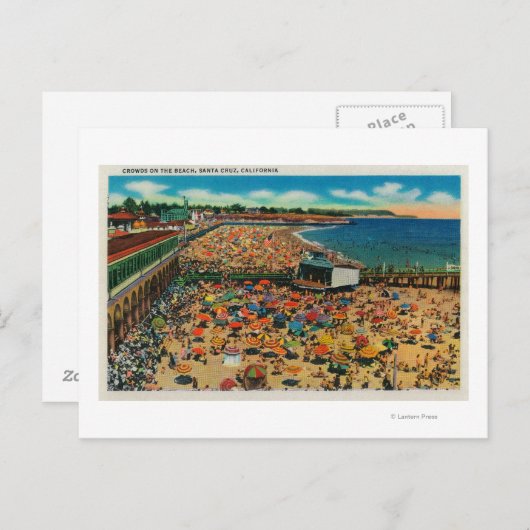 Kroegen op de strand, Santa CruzSanta Cruz, CA Briefkaart (Voorkant / Achterkant)