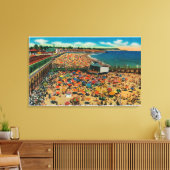 Kroegen op de strand, Santa CruzSanta Cruz, CA Canvas Afdruk (Insitu (Woonkamer))