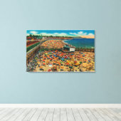 Kroegen op de strand, Santa CruzSanta Cruz, CA Canvas Afdruk (Insitu (Houten vloer))