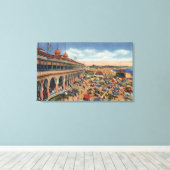 Kroegen op de strand voor Casino Canvas Afdruk (Insitu (Houten vloer))